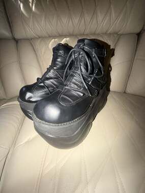 Demonia Boxer-13 Platform Boots Black Vegan Leather